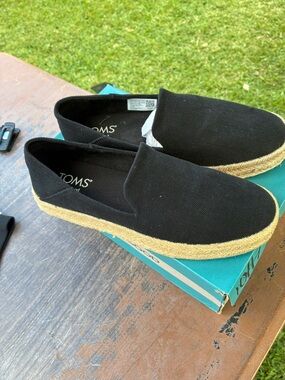 Toms Carolina Black Heavy Twill Women's Slip-On